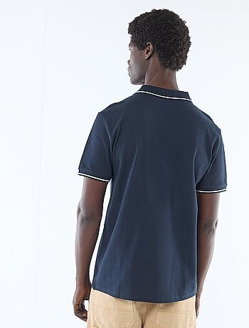 Polo in piqué di cotone a maniche corte