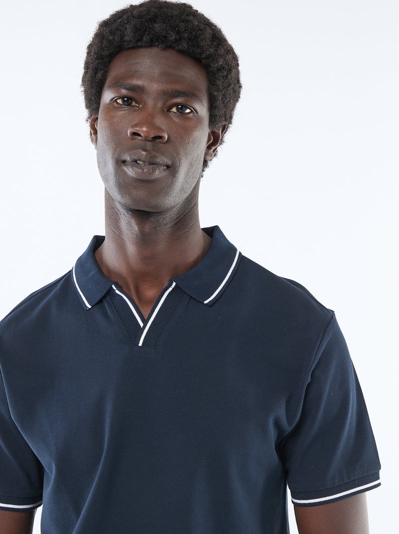 Polo in piqué di cotone a maniche corte Blu - Kiabi