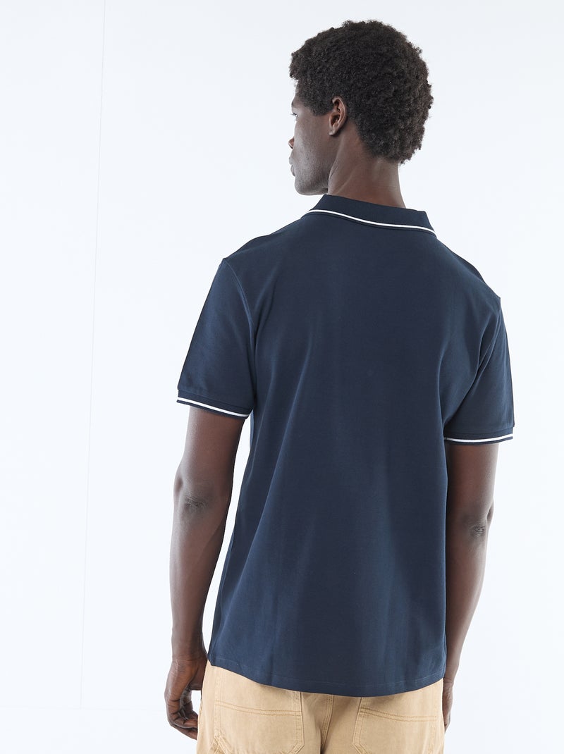Polo in piqué di cotone a maniche corte Blu - Kiabi