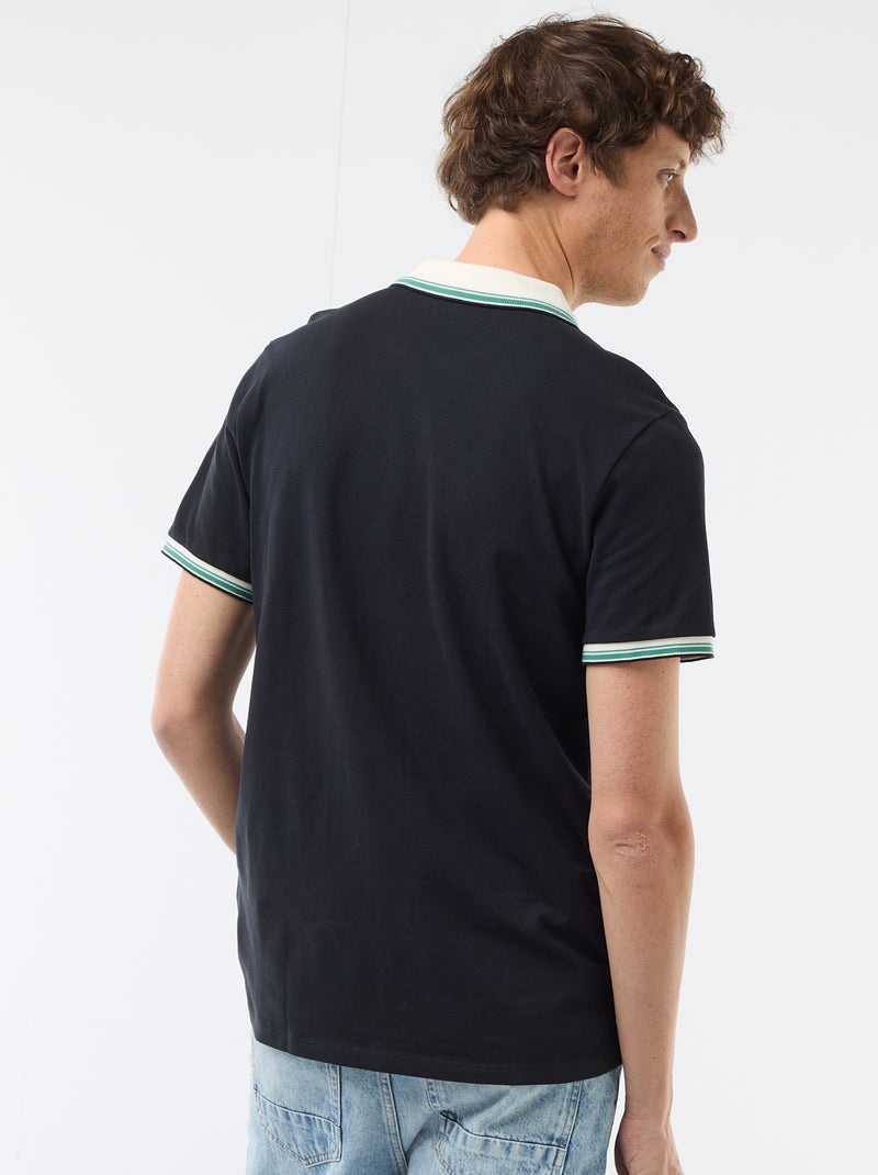 Polo in piqué di cotone a maniche corte Blu - Kiabi