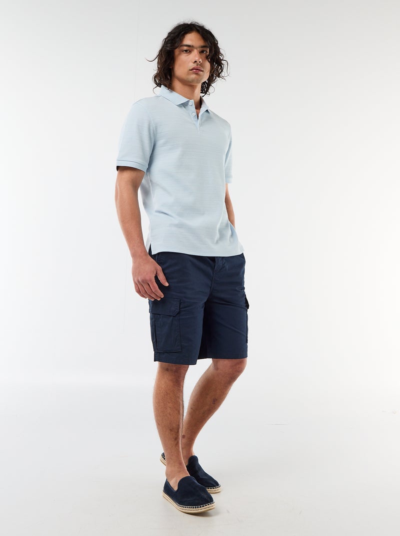 Polo in piqué di cotone a maniche corte Blu - Kiabi