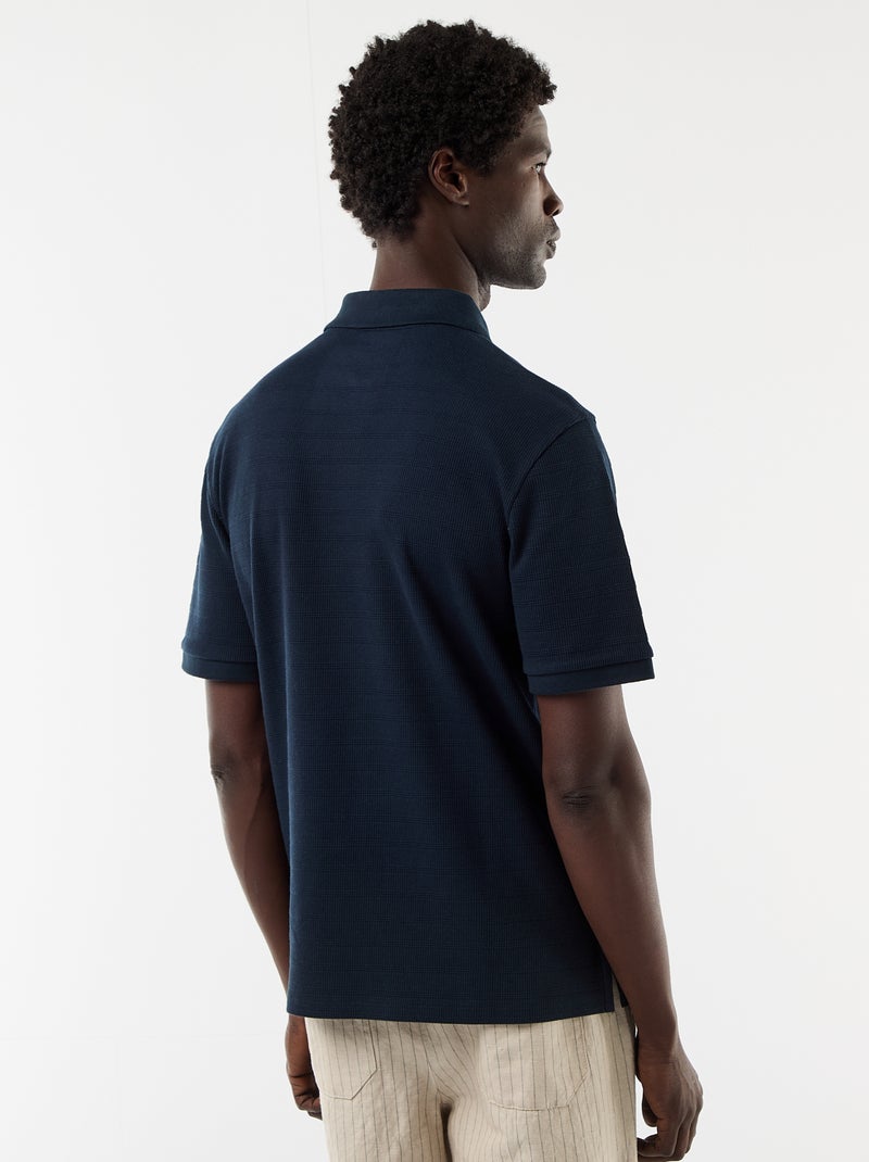 Polo in piqué di cotone a maniche corte Blu - Kiabi