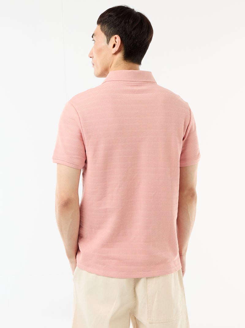 Polo in piqué di cotone a maniche corte Rosa - Kiabi