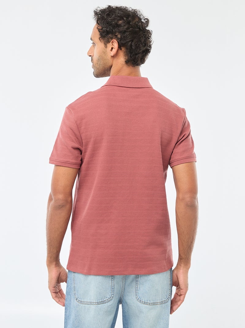Polo in piqué di cotone a maniche corte Rosso - Kiabi