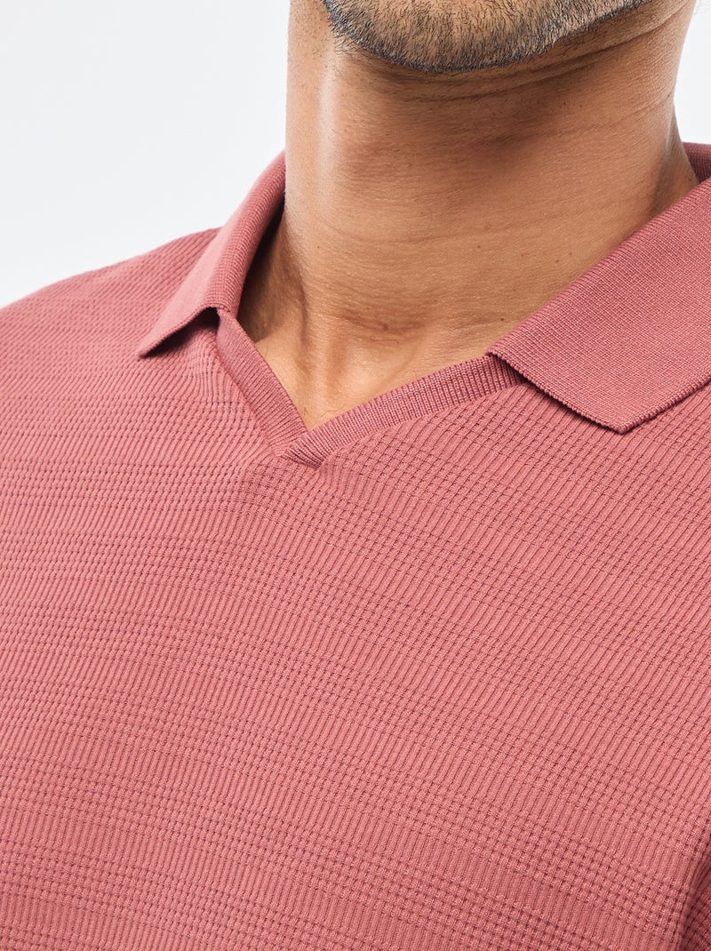 Polo in piqué di cotone a maniche corte Rosso - Kiabi