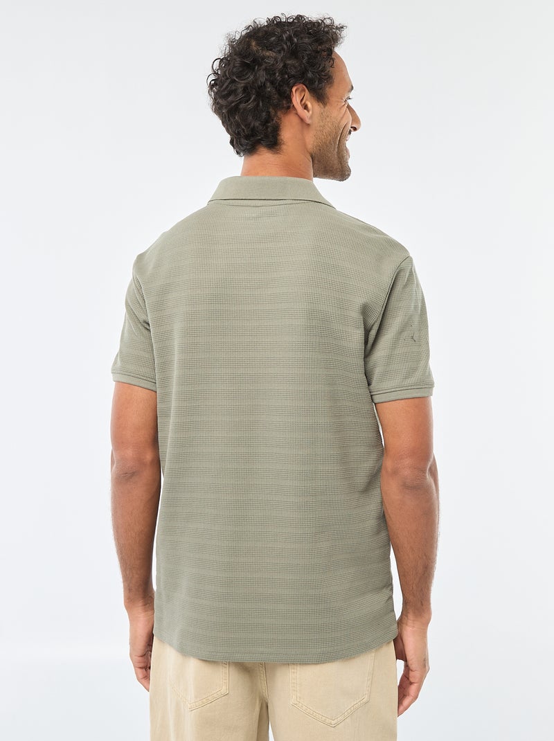 Polo in piqué di cotone a maniche corte Verde - Kiabi