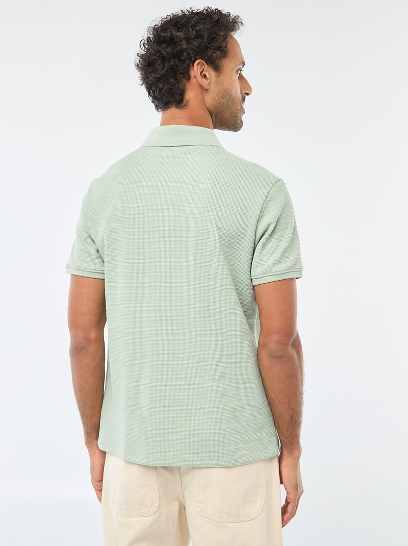 Polo in piqué di cotone a maniche corte Verde - Kiabi