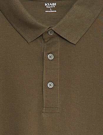 Polo in piqué di cotone a maniche lunghe