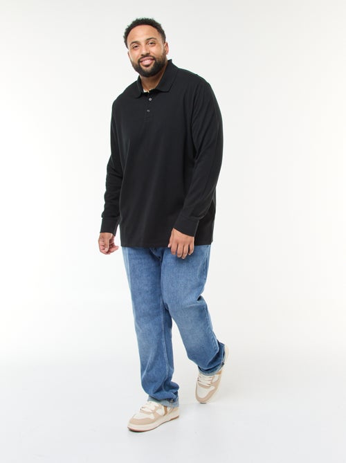 Polo in piqué di cotone a maniche lunghe - Kiabi