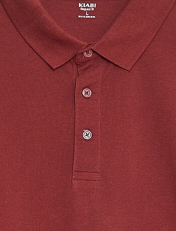 Polo in piqué di cotone a maniche lunghe