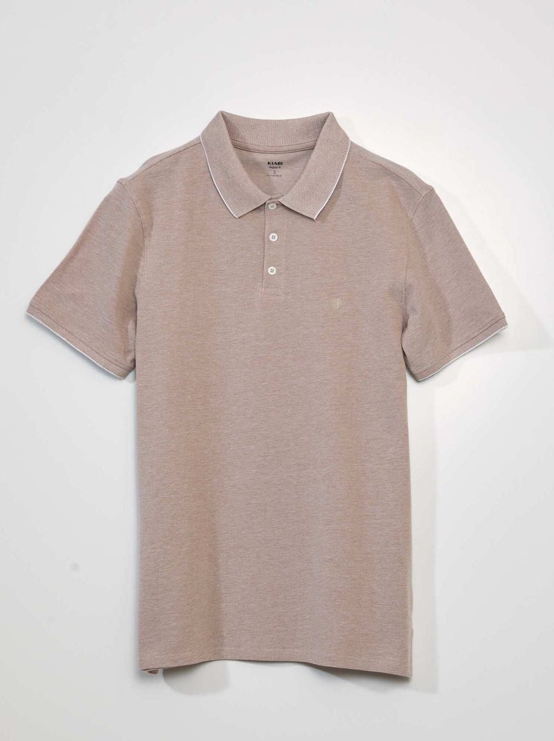 Polo in piqué di cotone BEIGE - Kiabi