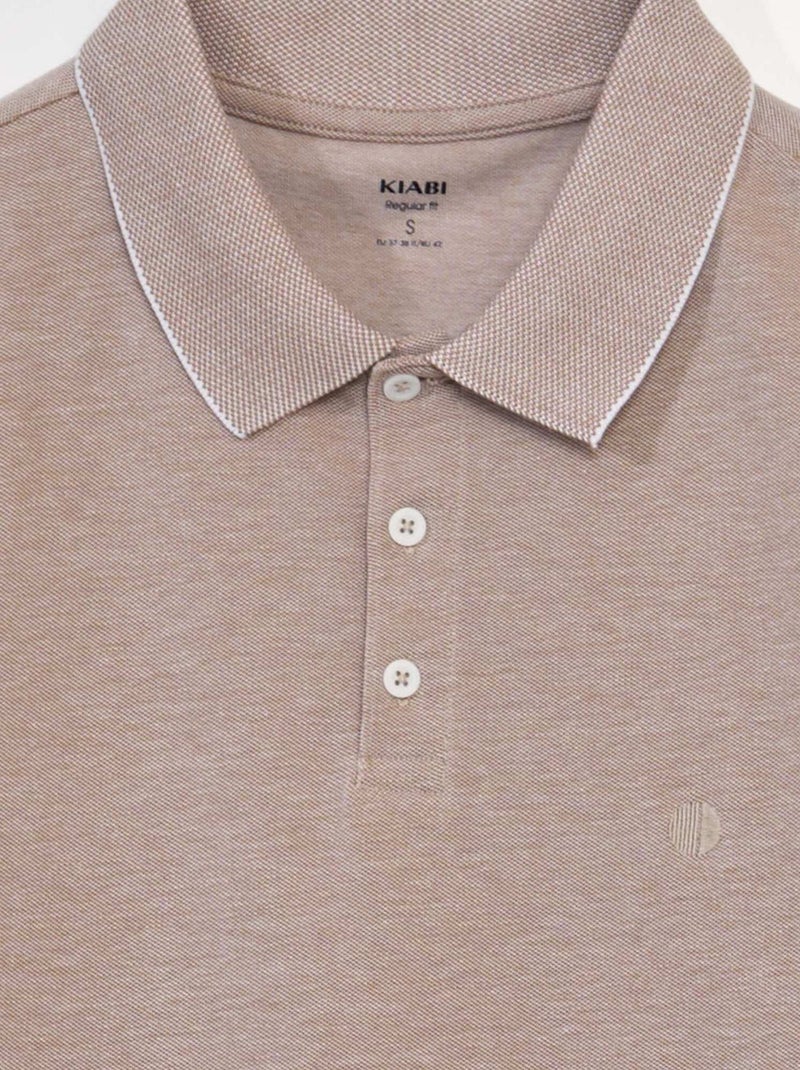 Polo in piqué di cotone BEIGE - Kiabi