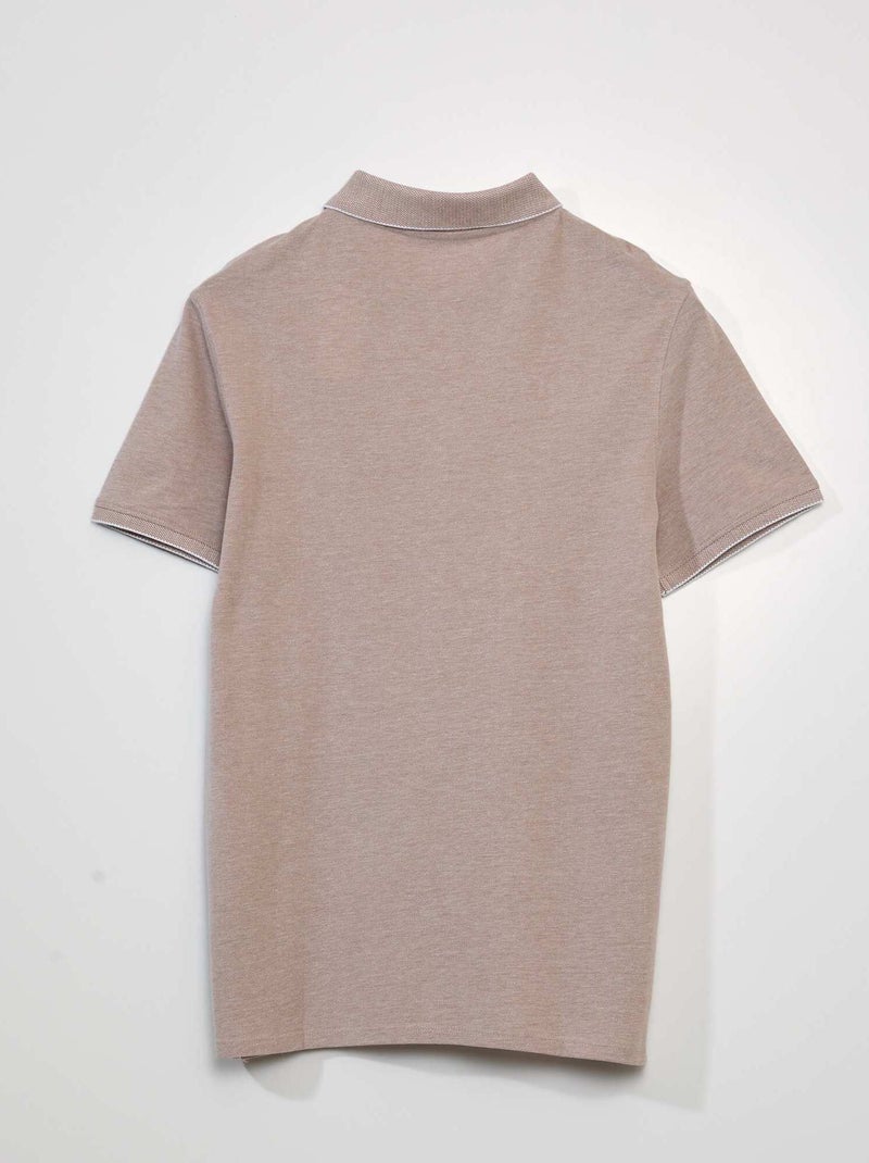 Polo in piqué di cotone BEIGE - Kiabi