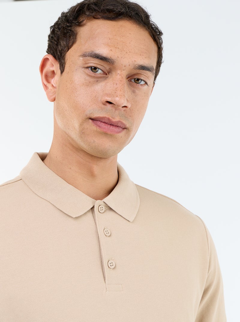 Polo in piqué di cotone Beige - Kiabi
