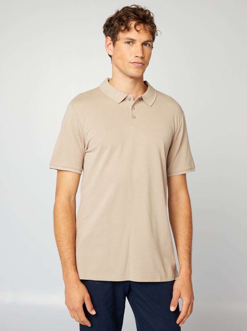 Polo in piqué di cotone beige - Kiabi