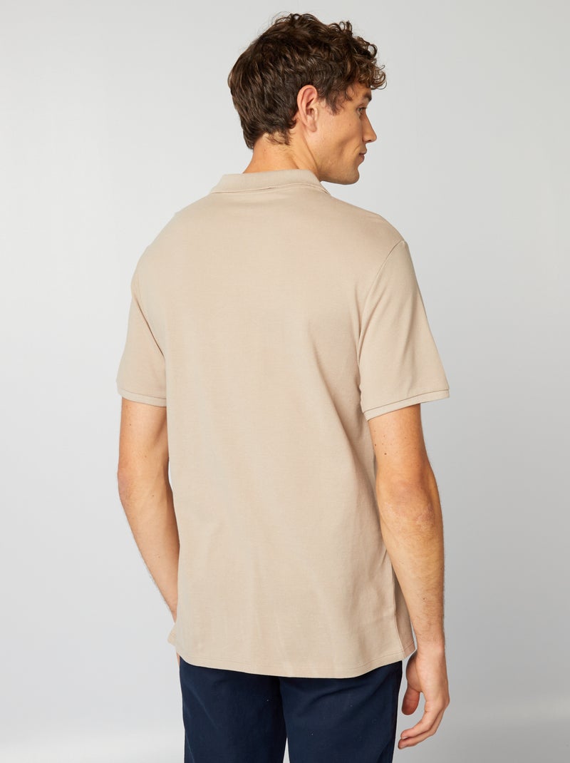 Polo in piqué di cotone beige - Kiabi