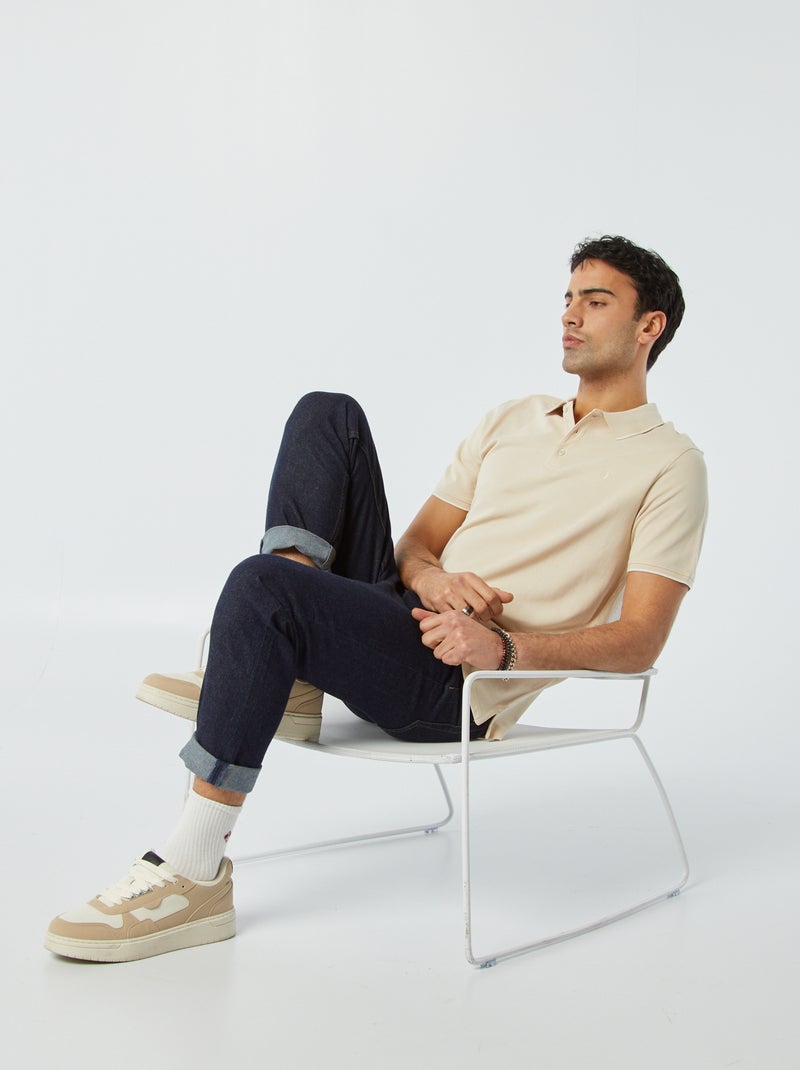 Polo in piqué di cotone beige - Kiabi