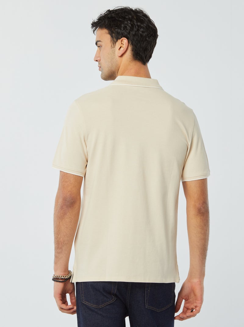 Polo in piqué di cotone beige - Kiabi