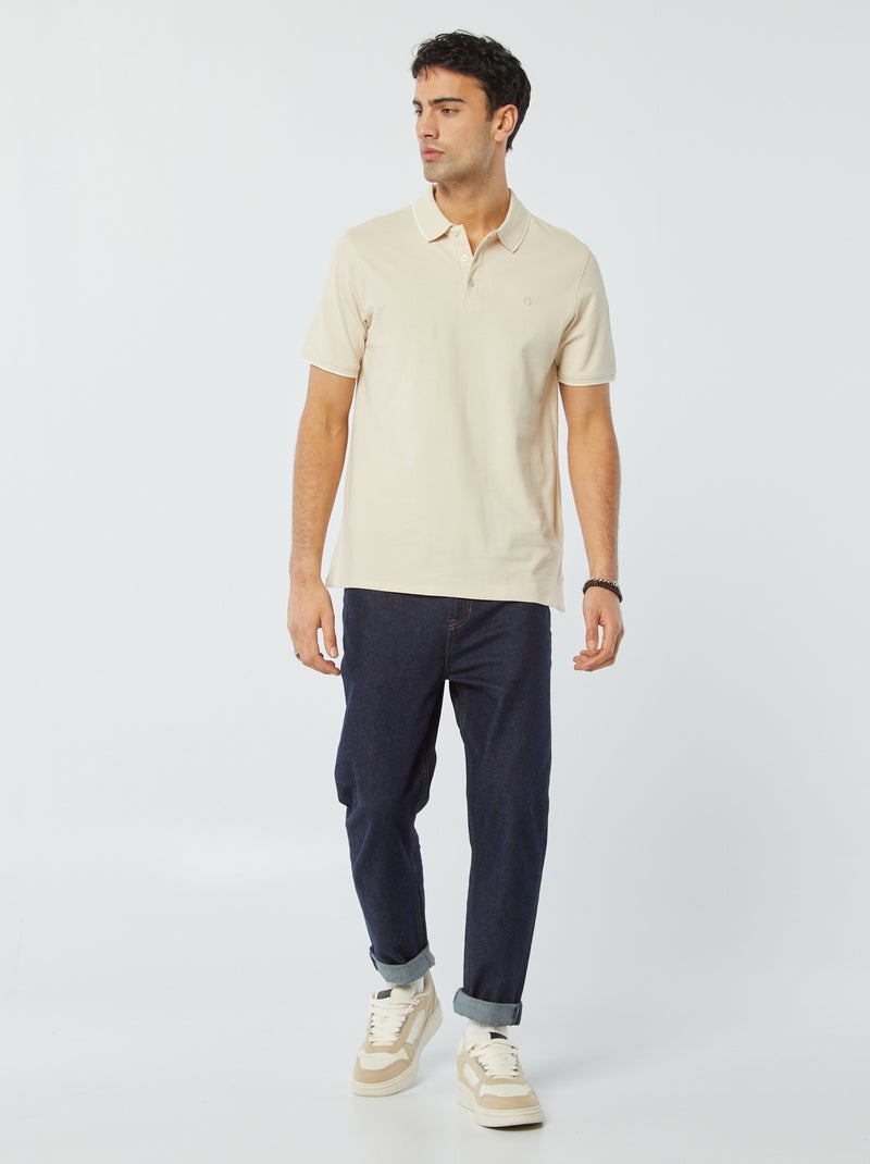 Polo in piqué di cotone beige - Kiabi
