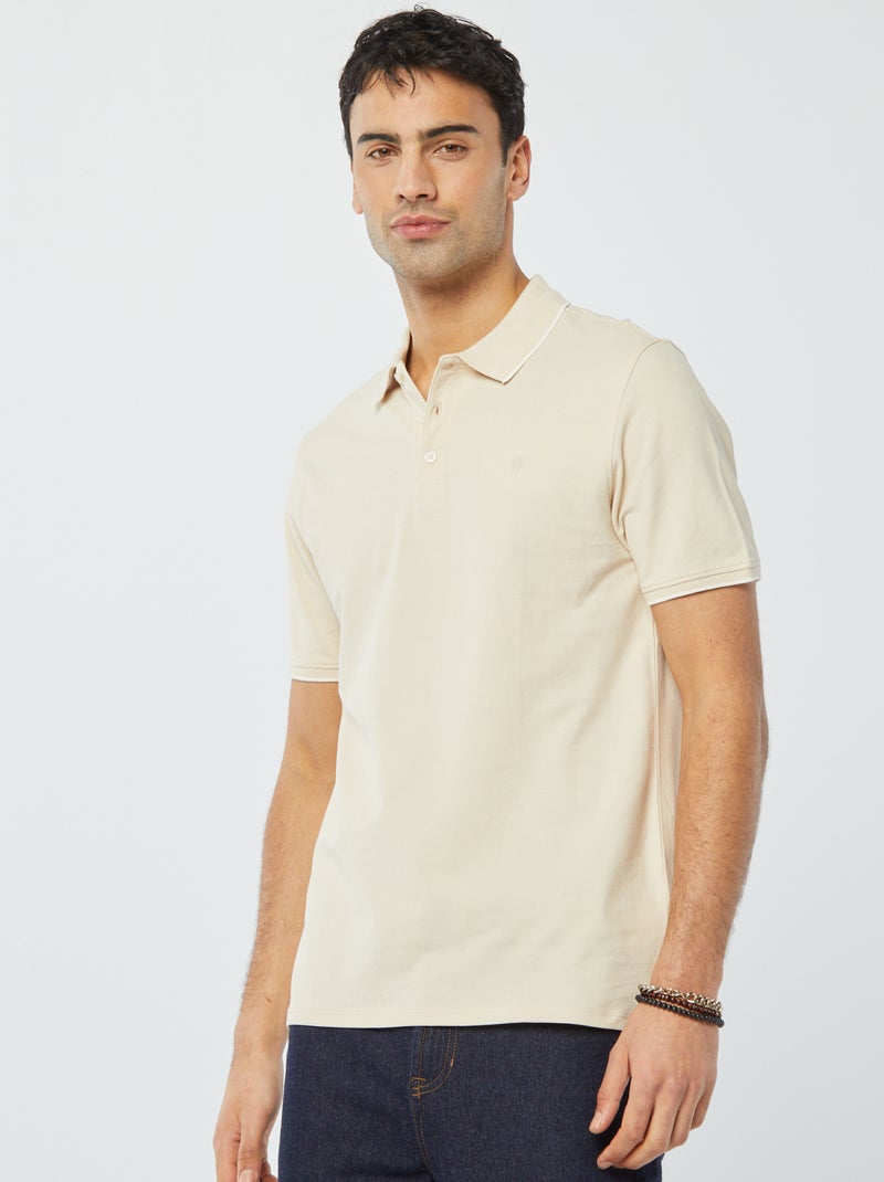 Polo in piqué di cotone beige - Kiabi