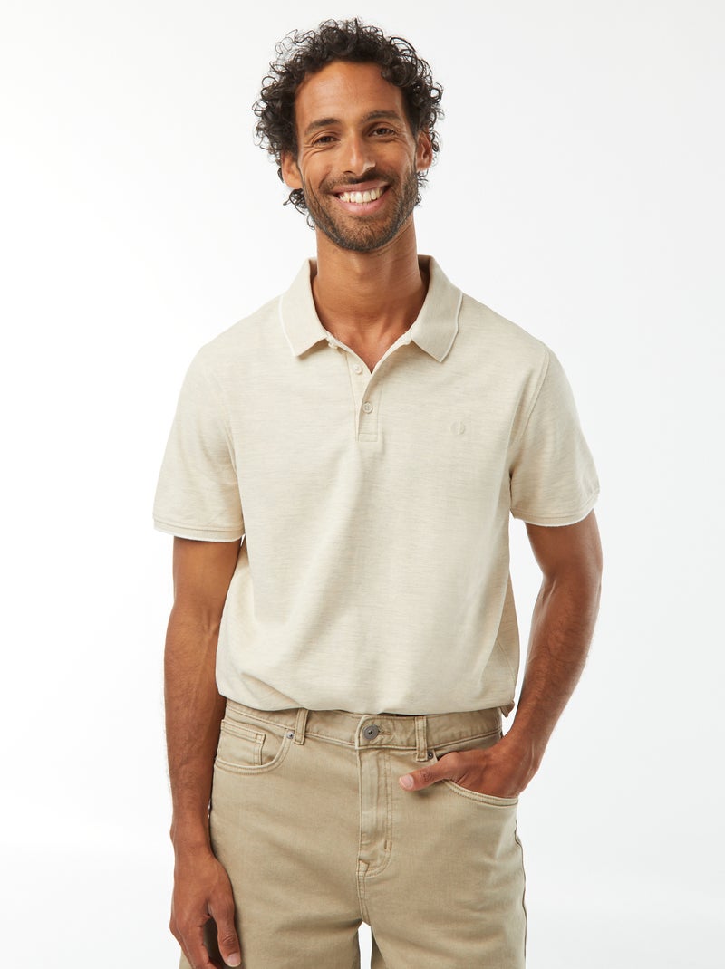 Polo in piqué di cotone Beige - Kiabi