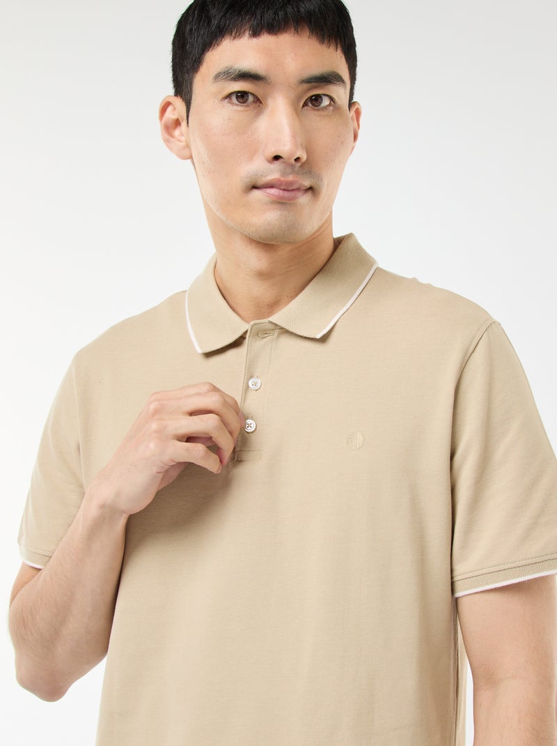 Polo in piqué di cotone Beige - Kiabi