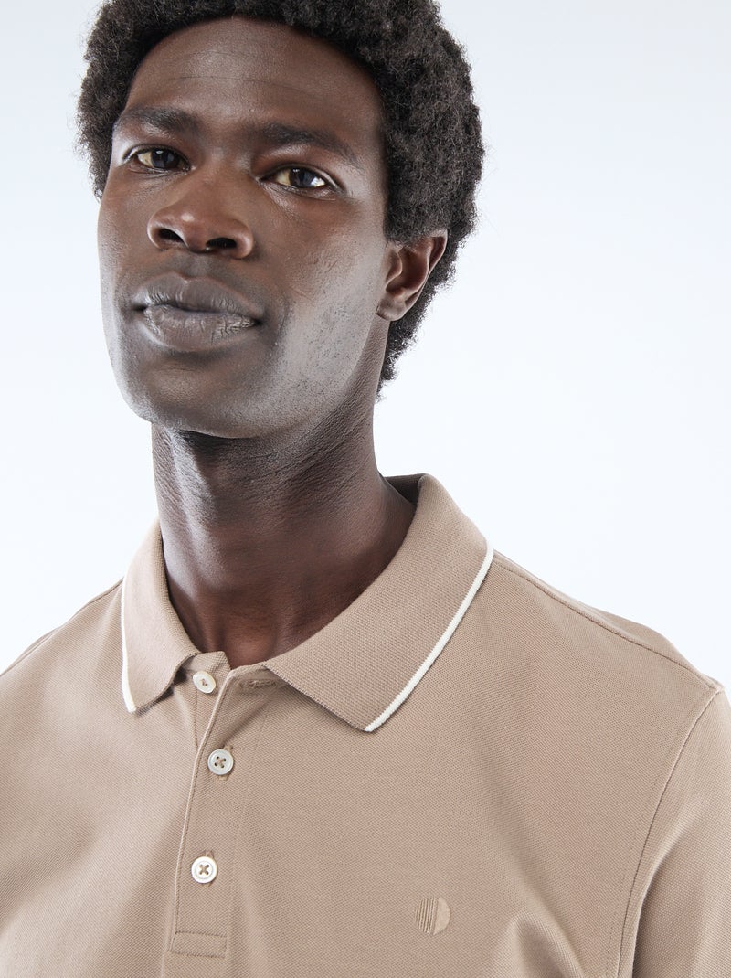Polo in piqué di cotone Beige - Kiabi