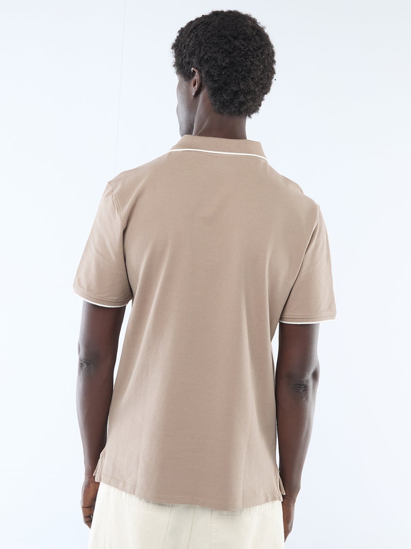 Polo in piqué di cotone Beige - Kiabi