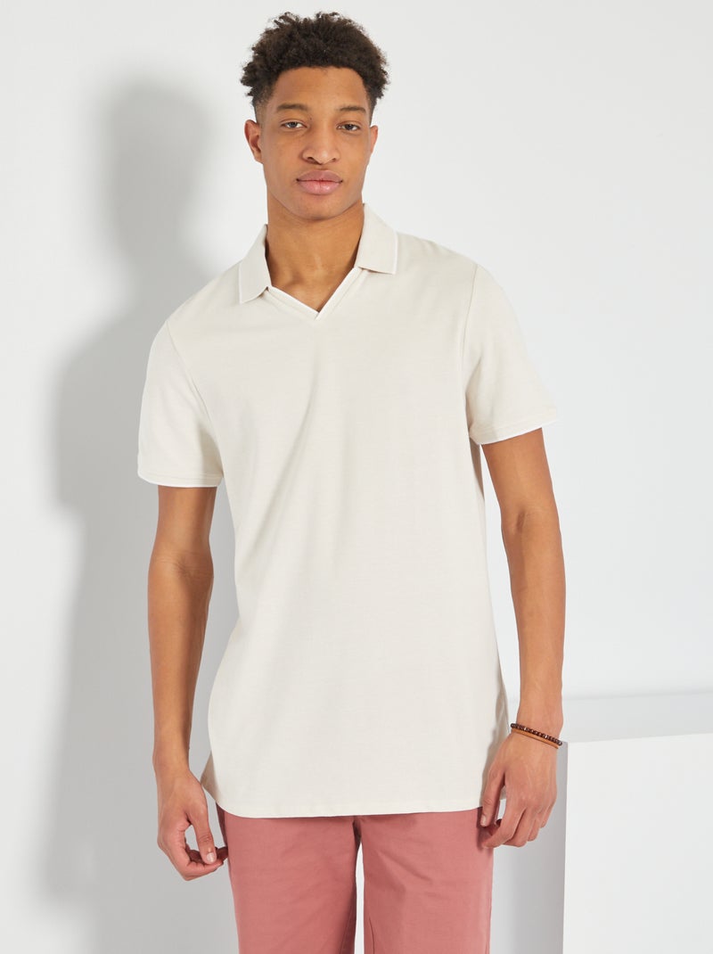 Polo in piqué di cotone beige - Kiabi