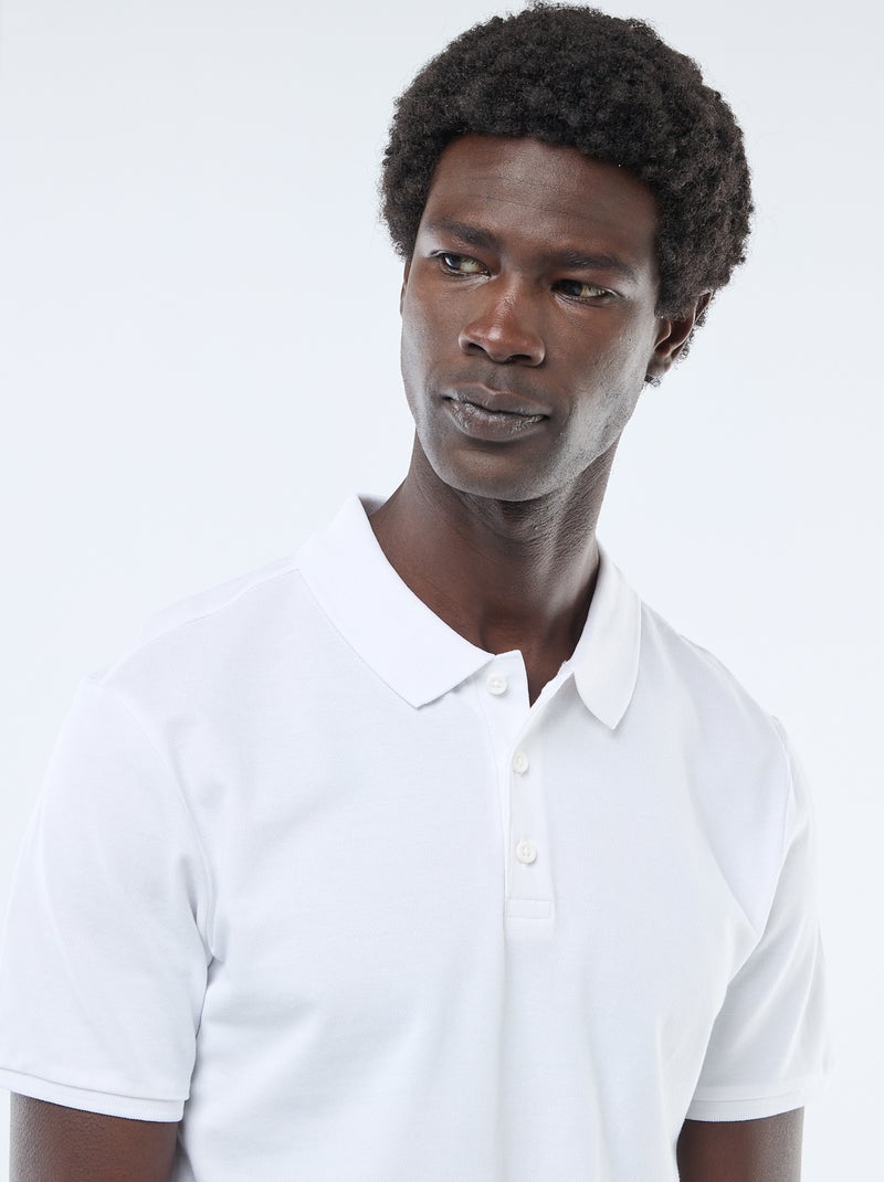 Polo in piqué di cotone bianco - Kiabi