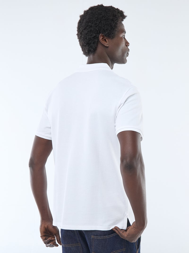 Polo in piqué di cotone bianco - Kiabi