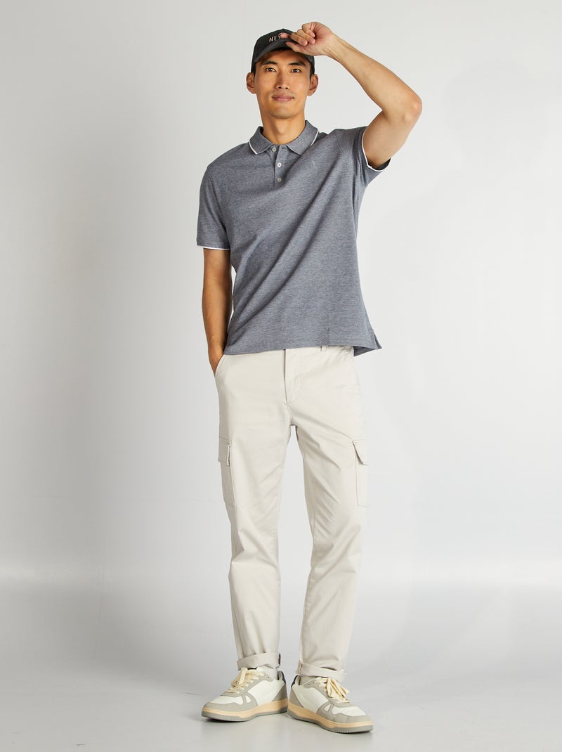 Polo in piqué di cotone BLU - Kiabi