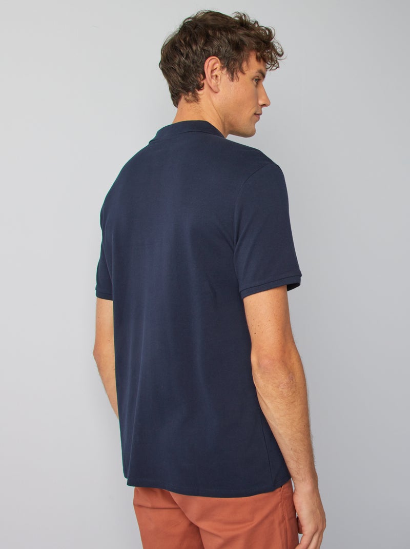 Polo in piqué di cotone blu - Kiabi