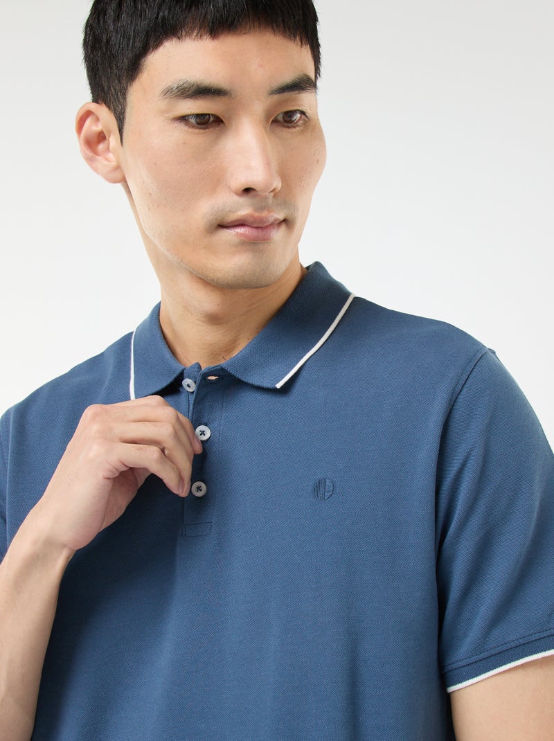 Polo in piqué di cotone Blu - Kiabi