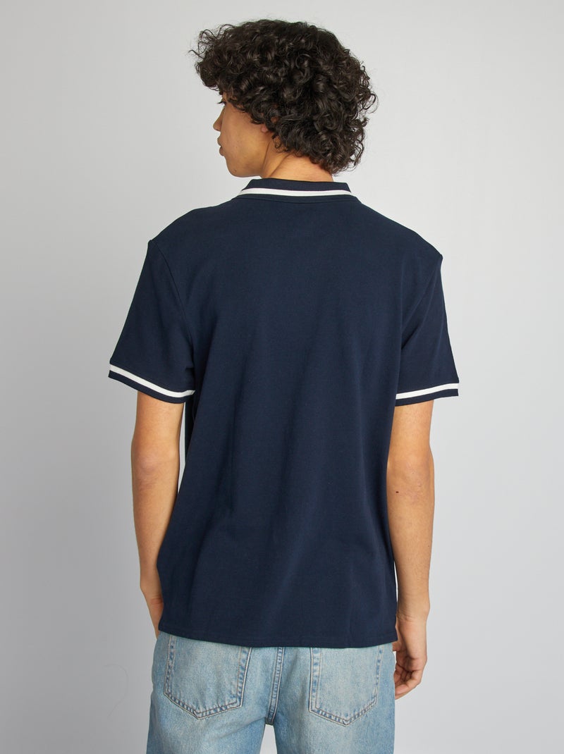 Polo in piqué di cotone blu - Kiabi