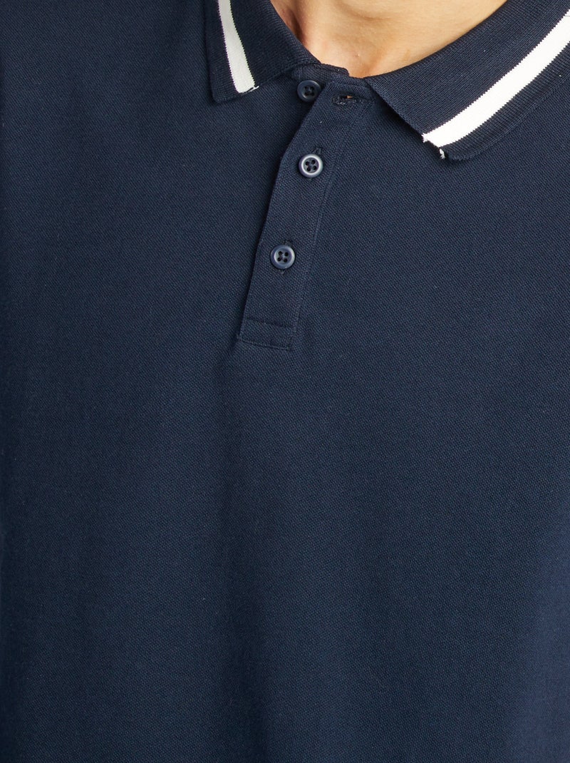 Polo in piqué di cotone blu - Kiabi