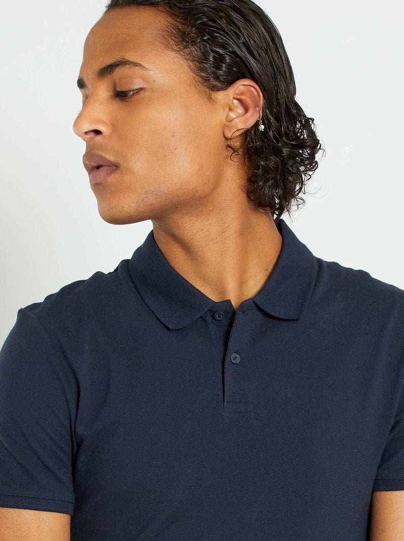 Polo in piqué di cotone blu navy - Kiabi