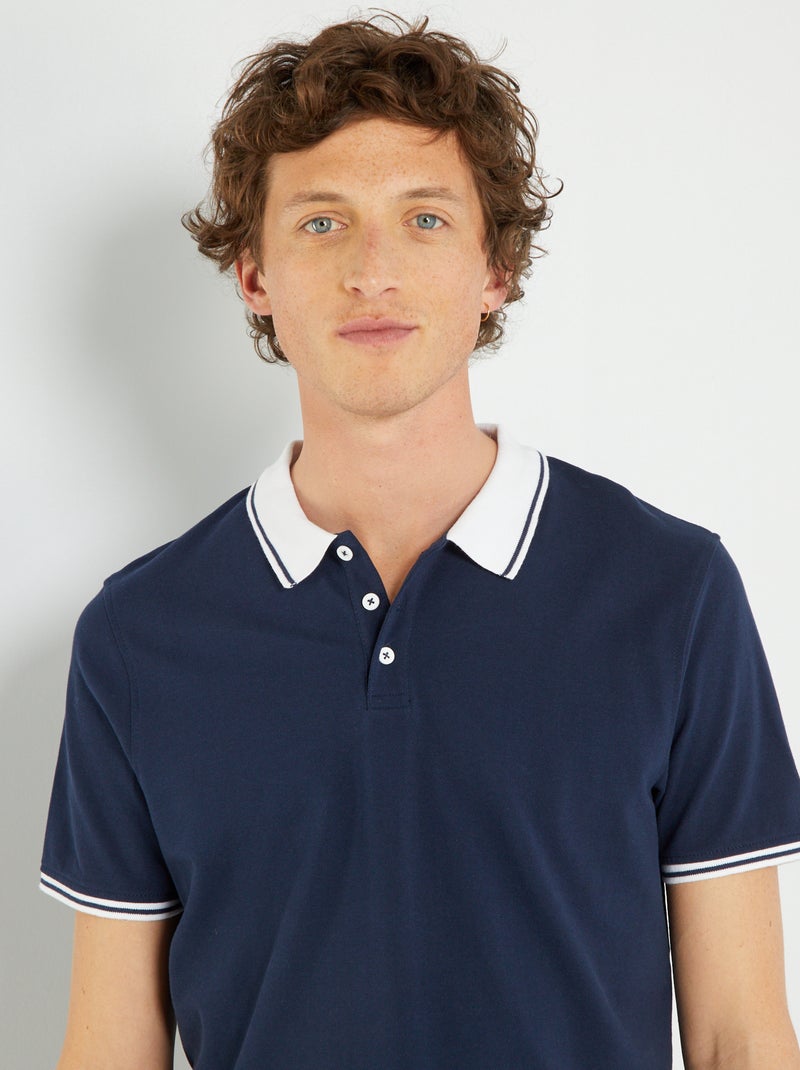 Moncler Abito Blu Navy In Piqué Di Cotone Da Bambina K19548I00001-778 main image 1