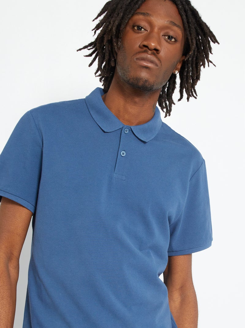 Polo in piqué di cotone blu scuro - Kiabi