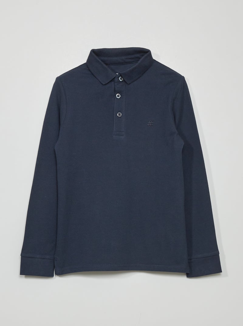 Polo in piqué di cotone blu - Kiabi