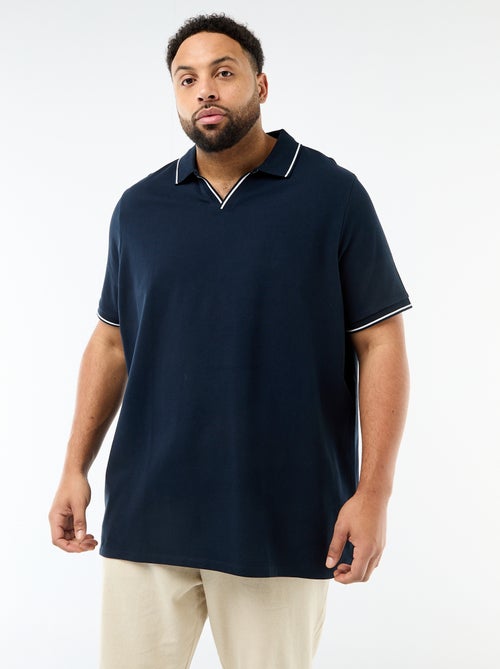 Polo in piqué di cotone con colletto polo senza bottoni - Kiabi