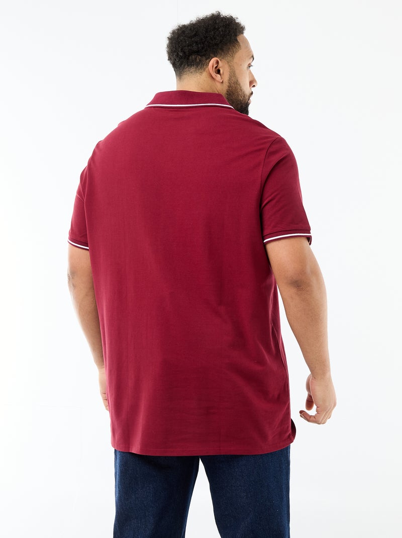 Polo in piqué di cotone con colletto polo senza bottoni Rosso - Kiabi