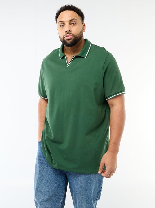 Polo in piqué di cotone con colletto polo senza bottoni - Kiabi