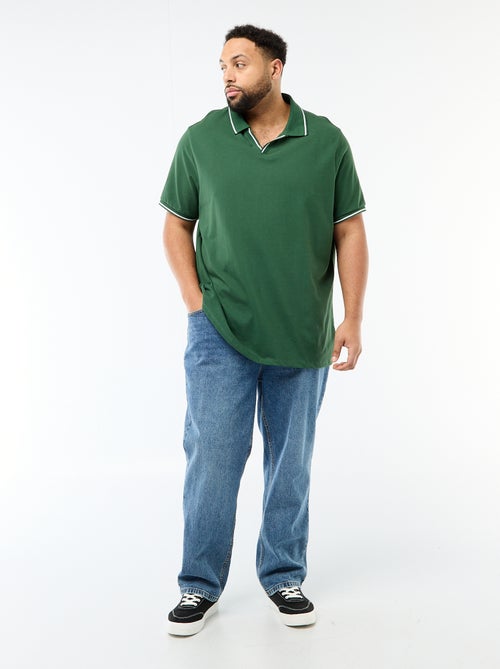 Polo in piqué di cotone con colletto polo senza bottoni - Kiabi