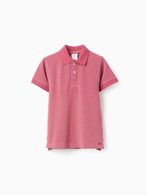 Polo in piqué di cotone con pois in jacquard - Kiabi