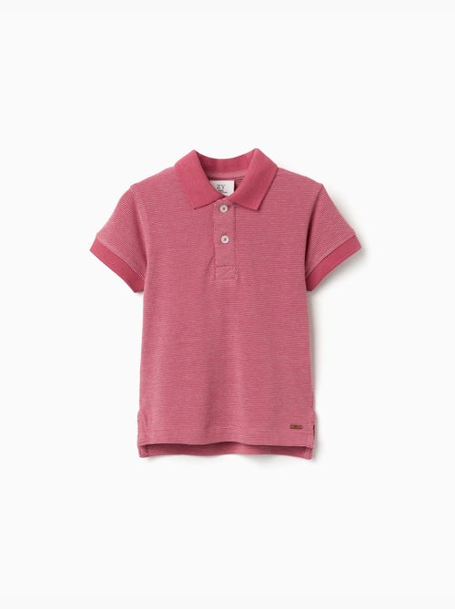 Polo in piqué di cotone con pois in jacquard - Kiabi