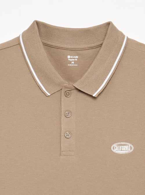Polo in piqué di cotone con ricamo sul petto - Kiabi