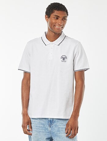 Polo in piqué di cotone con ricamo sul petto