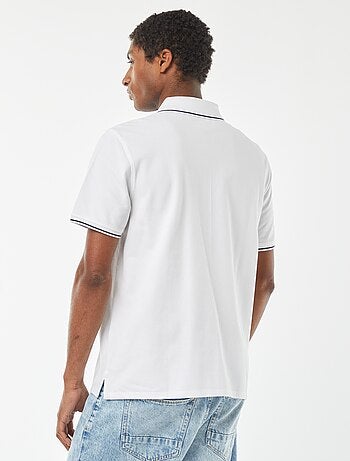 Polo in piqué di cotone con ricamo sul petto