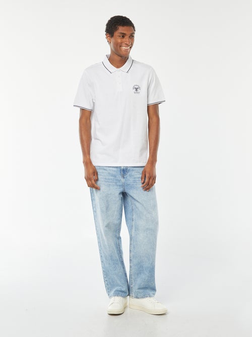 Polo in piqué di cotone con ricamo sul petto - Kiabi